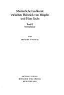Tapa de Meisterliche Liedkunst zwischen Heinrich von Mügeln und Hans Sachs
