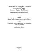 Tapa de Geschichte der deutschen Literatur von den Anfängen bis zum Beginn der Neuzeit