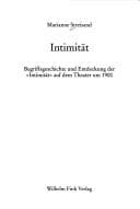 Tapa de Intimit at: Begriffsgeschichte und Entdeckung der"Intimit at" auf dem Theater um 1900