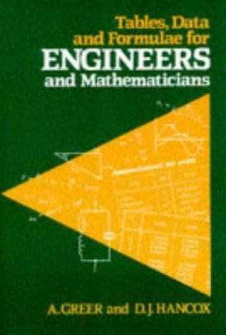 Tapa de Tables, Data and Formulae for Engineers and Mathematicians