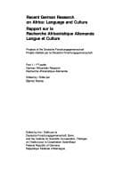 Tapa de Recent German research on Africa