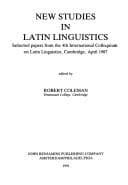 Tapa de New Studies in Latin Linguistics