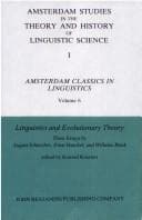 Tapa de Linguistics and evolutionary theory