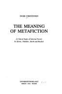 Tapa de The meaning of metafiction