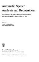 Tapa de Automatic Speech Analysis and Recognition