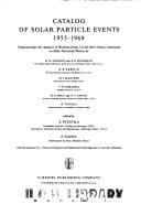 Tapa de Catalog of solar particle events, 1955-1969