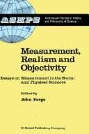 Tapa de Measurement, realism, and objectivity