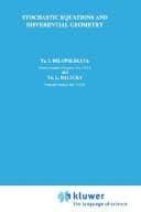 Tapa de Stochastic Equations and Differential Geometry (Mathematics and its Applications)