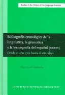 Tapa de Bibliografia Cronologica De La Linguistica, La Gramatica Y La Lexicografia Del Español (Bicres III)
