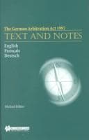 Tapa de The German Arbitration Act 1997