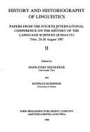 Tapa de History and Historiography of Linguistics