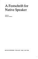 Tapa de A Festschrift for native speaker