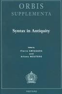 Tapa de Syntax in Antiquity
