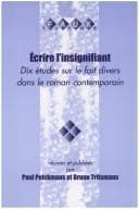 Tapa de Ecrire l'insignifiant