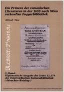 Tapa de Die Präsenz der romanischen Literaturen in der 1655 verkauften Fuggerbibliothek