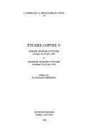 Tapa de Études Coptes V