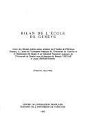 Tapa de Bilan de l'Ecole de Geneve
