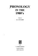 Tapa de Phonology in the 1980's