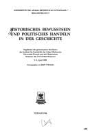 Tapa de Historisches Bewusstsein und politisches Handeln in der Geschichte : Ergebnisse der gemeinsamen Konferenz des Instituts fur Geschichte der Adam Mickiewicz Universität Poznań und des Historischen Seminars der Universität Hannover, 5.-9. April 1989 / herausgegeben von Jerzy Topolski