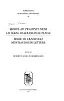 Tapa de Morus ad Craneveldium: litterae Balduinianae novae = More to Cranevelt: new Baudouin letters