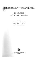 Tapa de Philologica Hispaniensia in Honorem Manuel Alvar