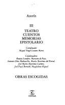 Tapa de Teatro ; Cuentos ; Memorias ; Epistolario