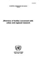 Tapa de Directory of Bodies Concerned With Urban and Regional Research / Sales No E.90.Ii.E.32