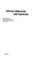 Tapa de African ethnonyms and toponyms