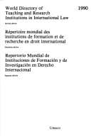 Tapa de World directory of teaching and research institutions in international law =