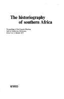 Tapa de The Historiography of southern Africa