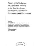 Tapa de Report of the workshop on aquaculture planning in the Southern African Development Coordination Conference (SADCC) countries