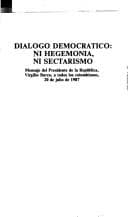 Tapa de Dialogo democratico: Ni hegemonia, ni sectarismo