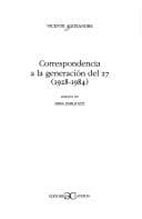 Tapa de Correspondencia a La Generacion Del 27, 1928-1984 (Literatura Y Sociedad)