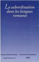 Tapa de La subordination dans les langues romanes