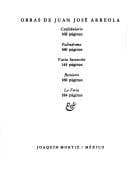 Tapa de Confabulario (Obras de Juan Jose Arreola)