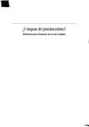 Tapa de Y despues del presidencialismo?
