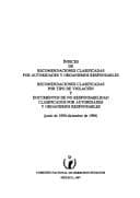 Tapa de Indices de recomendaciones clasificadas por autoridades y organismos responsables ;