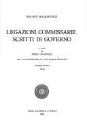 Tapa de Legazioni, commissarie, scritti di governo (Scrittori d'Italia)