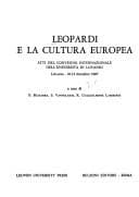 Tapa de Leopardi e la cultura europea
