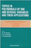 Tapa de Topics in polynomials of one and several variables and their applications