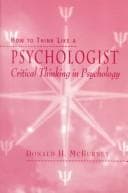 Tapa de How to Think Like a Psychologist