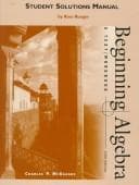 Tapa de Student Solutions Manual to Accompany Beginning Algebra