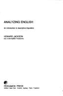 Tapa de Analysing English (Language Courses)