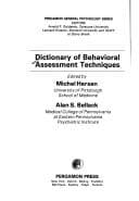 Tapa de Dictionary of behavioral assessment techniques