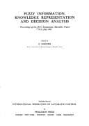 Tapa de Fuzzy Information, Knowledge Representation and Decision Analysis