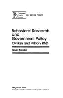 Tapa de Government supported behavioral science research