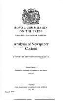 Tapa de Analysis of newspaper content
