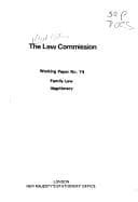Tapa de Illegitimacy (Working paper - Great Britain, Law Commission ; no. 74)