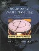 Tapa de Student Solutions Manual to Boundary Value Problems, Fifth Edition