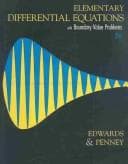 Tapa de Elementary differential equations with boundary value problems
